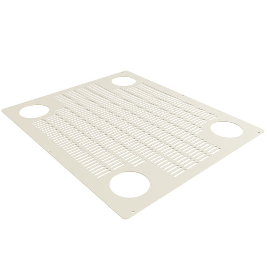 Hammond C2T1931VCELG1 Vented Top Panel with Cable Entry Grommets for C2/C2RR Rack Cabinets, 19" x 31", 14 Gauge Steel, ASA61 Light Gray.