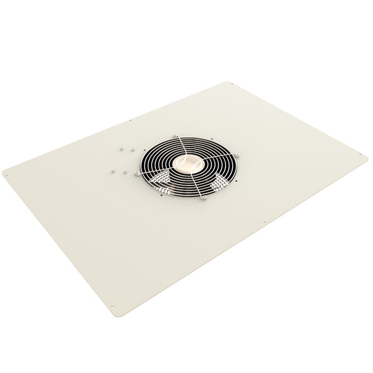 Hammond C2T1936F10LG1 Pre-Wired 10" Fan Top Panel, 550 CFM, 60 dB for C2/C2RR/C4 Rack Cabinets, 19" x 36", 14 Gauge Steel, ASA61 Light Gray.