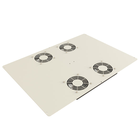 Hammond C2T1936F4LG1 Pre-Wired 4-Fan Top Panel, 400 CFM, 64 dB for C2/C2RR/C4 Rack Cabinets, 19" x 36", 14 Gauge Steel, ASA61 Light Gray.