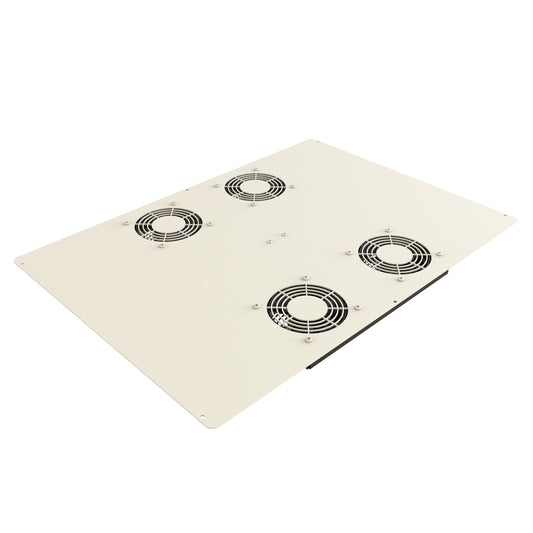 Hammond C2T1936F4TLG1 Thermostat Fan Top, Four 4.7" 115 VAC Fans, 400 CFM, 6' Cord, Light Gray, Fits 19" x 36" Cabinet.