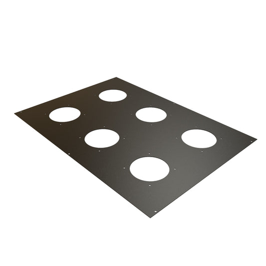 Hammond C2T1936FBK1 Fan/Cable Entry Top Panel with 6 4.7" Cutouts, Fans Not Included for C2/C2RR/C4 Rack Cabinets, 19" x 36", 14 Gauge Steel, RAL9005 Black.
