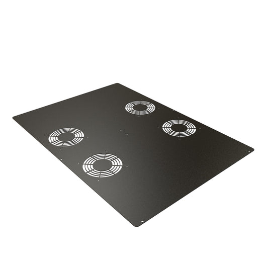Hammond C2T1936VFBK1 Fan Grill Top Panel for Fan or Passive Venting for C2/C2RR/C4 Rack Cabinets, 19" x 36", 14 Gauge Steel, RAL9005 Black.