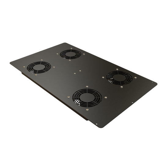 Hammond C2T2423F4TBK1 Thermostat Fan Top, Four 4.7" 115 VAC Fans, 400 CFM, 6' Cord, Black, Fits 24" x 23" Cabinet.