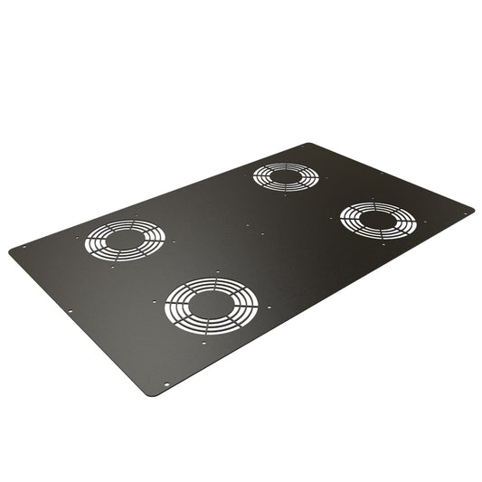 Hammond C2T2423VFBK1 Fan Grill Top Panel for Fan or Passive Venting for C2/C2RR/C4 Rack Cabinets, 24" x 23", 14 Gauge Steel, RAL9005 Black.