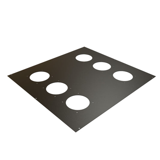 Hammond C2T2431FBK1 Fan/Cable Entry Top Panel with 6 4.7" Cutouts, Fans Not Included for C2/C2RR/C4 Rack Cabinets, 24" x 31", 14 Gauge Steel, RAL9005 Black.