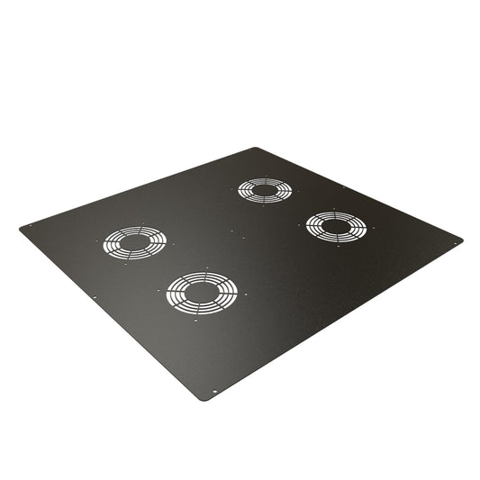 Hammond C2T2431VFBK1 Fan Grill Top Panel for Fan or Passive Venting for C2/C2RR/C4 Rack Cabinets, 24" x 31", 14 Gauge Steel, RAL9005 Black.