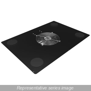 Hammond C2T2423F4BK1 Fan Top, Four 4.7" 115 VAC Fans, 400 CFM, 6' Cord, RAL9005 Black, Fits 24" x 23" Cabinet.