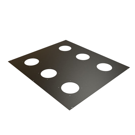 Hammond C2T2436FBK1 Fan/Cable Entry Top Panel with 6 4.7" Cutouts, Fans Not Included for C2/C2RR/C4 Rack Cabinets, 24" x 36", 14 Gauge Steel, RAL9005 Black.