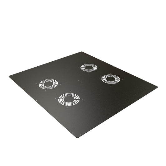 Hammond C2T2436VFBK1 Fan Grill Top Panel for Fan or Passive Venting for C2/C2RR/C4 Rack Cabinets, 24" x 36", 14 Gauge Steel, RAL9005 Black.