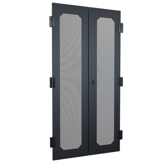 Hammond C4BD2442VBK1 Vented Barn Door for C4 Rack Cabinet, 24U, 24" Wide Cabinet, Steel, RAL9005 Black.