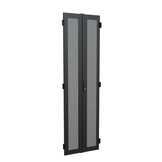 Hammond C4D2473BBK1 Vented Split Barn Door with Locking Swinghandle, 16-Gauge Steel, Black, Fits 42U x 24" C4 Cabinet.