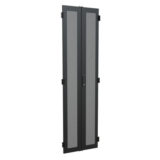 Hammond C4D2477BBK1 Vented Split Door, Locking Swing Handle, C4 Series, 44U x 24", 16 ga. Steel, RAL 9005 Black.