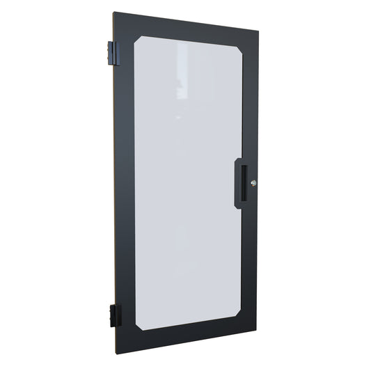 Hammond C4DF2442PBK1 Window Flush Door, Quarter-Turn Lock, C4 Series, 24U x 24", 16 ga. Steel, RAL 9005 Black.