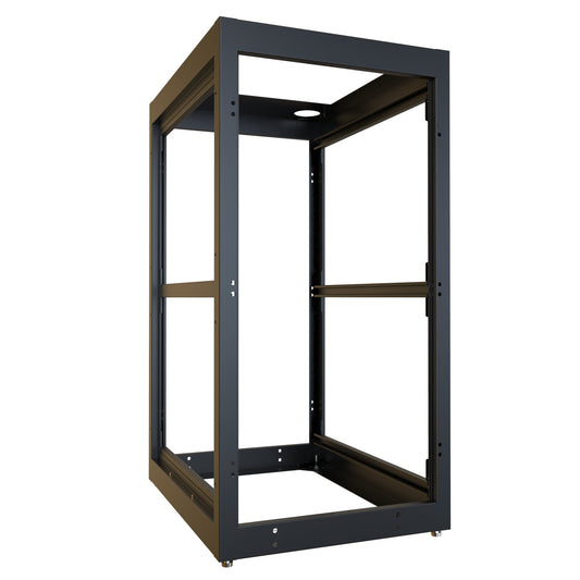 Hammond C4F244231BK1 C4 Modular Open Server Rack Cabinet Frame, 24U, 48.58" H x 24.00" W x 31.50" D, 42.00" Usable Mounting H x 29.50" D, 14 ga. Steel Frame.