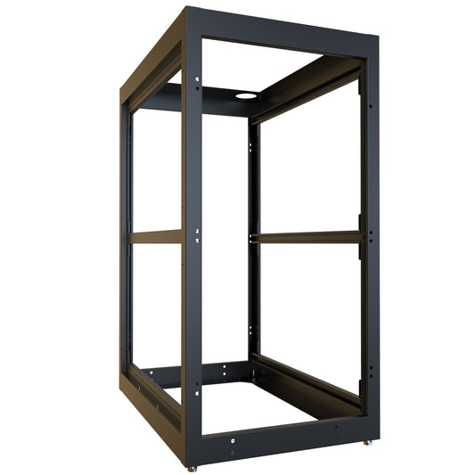 Hammond C4F244236BK1 C4 Modular Open Server Rack Cabinet Frame, 24U, 48.58" H x 24.00" W x 36.00" D, 42.00" Usable Mounting H x 34.00" D, 14 ga. Steel Frame.