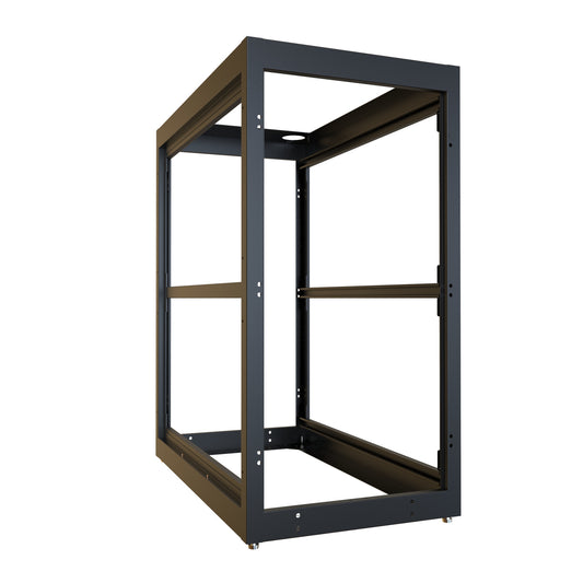 Hammond C4F244242BK1 C4 Modular Open Server Rack Cabinet Frame, 24U, 48.58" H x 24.00" W x 42.00" D, 42.00" Usable Mounting H x 40.00" D, 14 ga. Steel Frame.