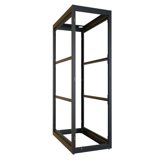 Hammond C4F247342BK1 C4 Modular Open Server Rack Cabinet Frame, 42U, 80.08" H x 24.00" W x 42.00" D, 73.00" Usable Mounting H x 40.00" D, 14 ga. Steel Frame.