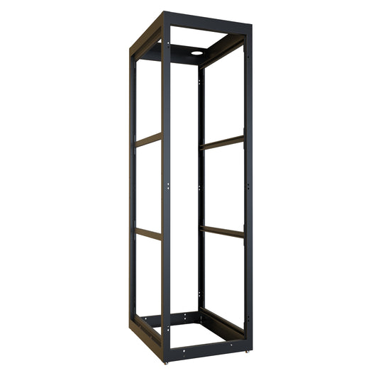 Hammond C4F247731BK1 C4 Modular Open Server Rack Cabinet Frame, 44U, 83.58" H x 24.00" W x 31.50" D, 77.00" Usable Mounting H x 29.50" D, 14 ga. Steel Frame.