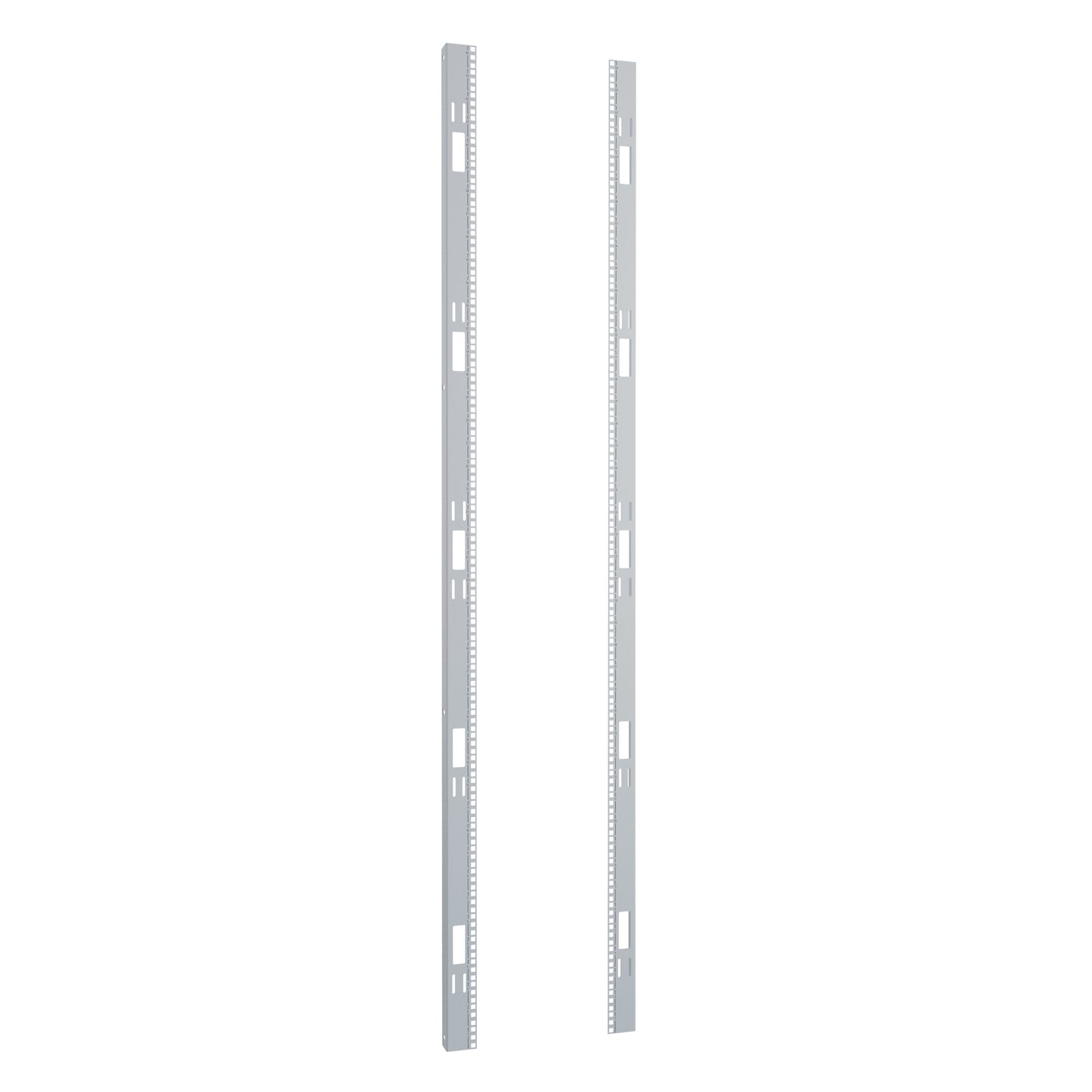 Hammond C4PR7723SZPL Square-Hole Mounting Rack Rails, Pair, 44U, 23.00" Mounting W x 77.00" H, for 30.00" C4/C4RR, 12-Gauge Steel, Zinc-Plated, Mounting.