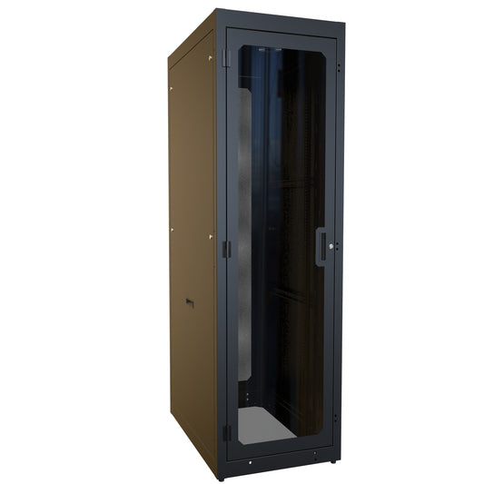 Hammond C4RR247336DBK1 C4RR_D Pre-Configured Server Rack Cabinet, 42U, 80.08" H x 24.00" W x 36.00" D, 19" Mounting, 73.50" Usable H x 34.00" D, Window Front.