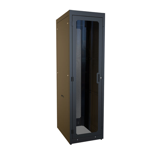 Hammond C4RR247731DBK1 C4RR_D Pre-Configured Server Rack Cabinet, 44U, 83.58" H x 24.00" W x 31.50" D, 19" Mounting, 77.00" Usable H x 29.50" D, Window Front.