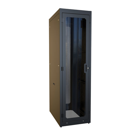 Hammond C4RR247736DBK1 C4RR_D Pre-Configured Server Rack Cabinet, 44U, 83.58" H x 24.00" W x 36.00" D, 19" Mounting, 77.00" Usable H x 34.00" D, Window Front.
