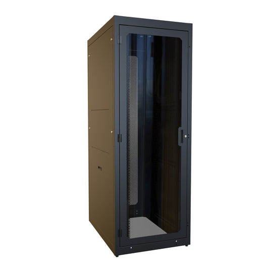 Hammond C4RR307742DBK1 C4RR_D Pre-Configured Server Rack Cabinet, 44U, 83.58" H x 30.00" W x 42.00" D, 19" Mounting, 77.00" Usable H x 40.00" D, Window Front.