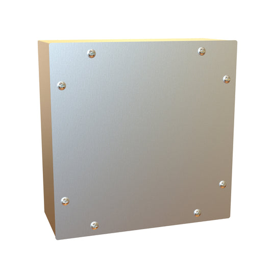 Hammond C4XSC10104SS N4X Stainless Steel Junction Box Screw Cover - 10" x 10" x 4" - Stainless Steel