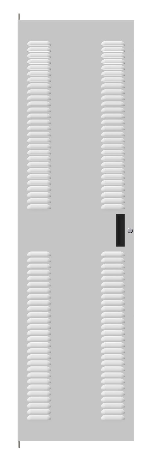 Hammond CDF1970LLG1 C2 Louvered Cabinet Door, 40U, 70.00" H, Quarter-Turn Lock and Handle, 16 ga. Steel, RAL 7035 Light Gray.