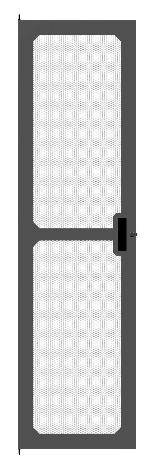 Hammond CDF1970VBK1 C2 Vented Cabinet Door, 40U, 70.00" H, Quarter-Turn Lock and Handle, 16 ga. Steel, RAL 9005 Black.