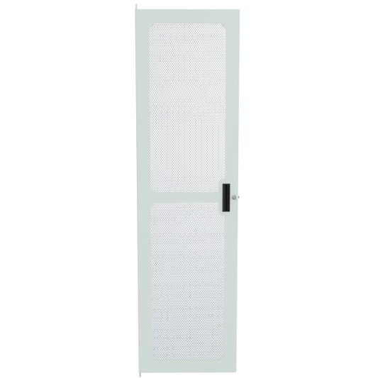 Hammond CDF1970VLG1 C2 Vented Cabinet Door, 40U, 70.00" H, Quarter-Turn Lock and Handle, 16 ga. Steel, RAL 7035 Light Gray.