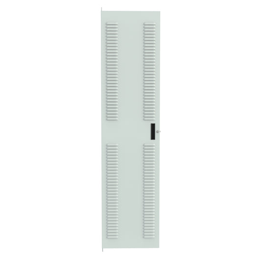 Hammond CDF1978LLG1 C2 Louvered Cabinet Door, 45U, 78.75" H, Quarter-Turn Lock and Handle, 16 ga. Steel, RAL 7035 Light Gray.