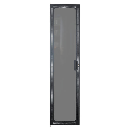 Hammond CDF1978VPBK1 C2 Vented Window Cabinet Door, 45U, 78.75" H, Quarter-Turn Lock and Handle, 16 ga. Steel, RAL 9005 Black.
