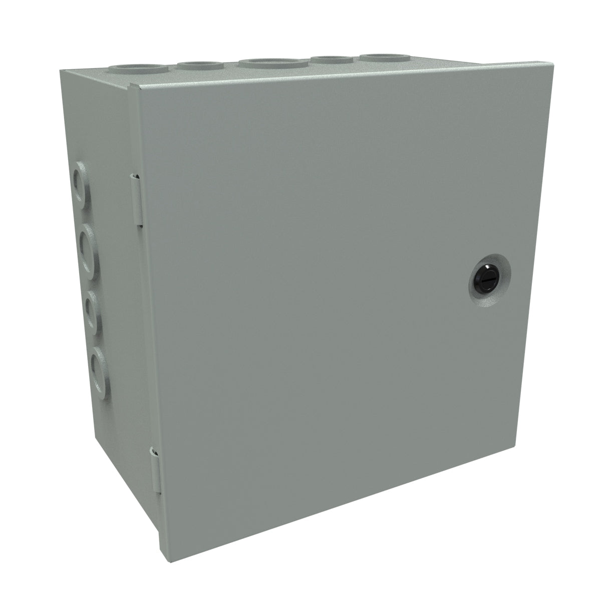Hammond CHKO10106 Steel Junction Box N1 Hinge Cover w/Knockouts - 10" x 10" x 6" - Gray
