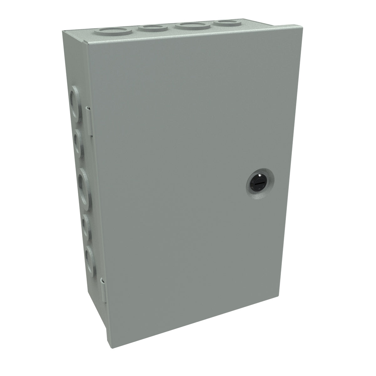 Hammond CHKO1284 Steel Junction Box N1 Hinge Cover w/Knockouts - 12" x 8" x 4" - Gray