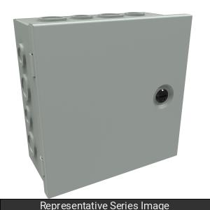 Hammond CHKO644 Steel Junction Box N1 Hinge Cover w/Knockouts - 6" x 4" x 4" - Gray