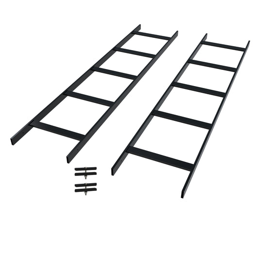 Hammond CL1210SKBK Cable Ladder Quick-Ship Kit, 10 ft Total, 12" W x 1.50" H, Two 5 ft Sections and Splice Kit, Black Steel.