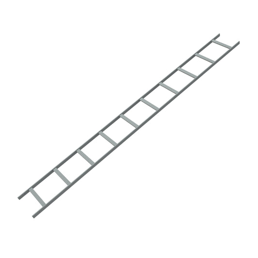Hammond CL12W10LLG 10 ft Cable Ladder Rack, 12" W x 1.50" H x 119.50" L, 16 ga. Steel, 130 lb Capacity, Light Gray.