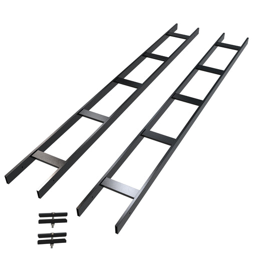 Hammond CL610SKBK Cable Ladder Quick-Ship Kit, 10 ft Total, 6" W x 1.50" H, Two 5 ft Sections and Splice Kit, Black Steel.