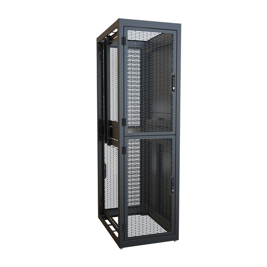 Hammond CLC2B36BK CLC Series 2-Bay Colocation Server Cabinet, 21U per Bay, 83.02" H x 24" W x 36" D, 3000 lb, Black.
