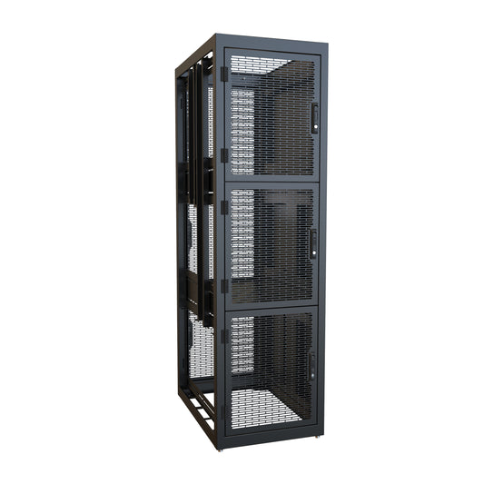 Hammond CLC3B36BK CLC Series 3-Bay Colocation Server Cabinet, 14U per Bay, 83.02" H x 24" W x 36" D, 3000 lb, Black.