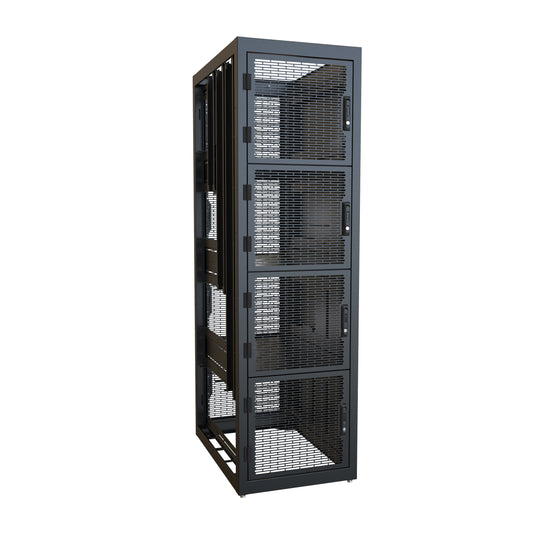 Hammond CLC4B36BK CLC Series 4-Bay Colocation Server Cabinet, 10U per Bay, 83.02" H x 24" W x 36" D, 3000 lb, Black.