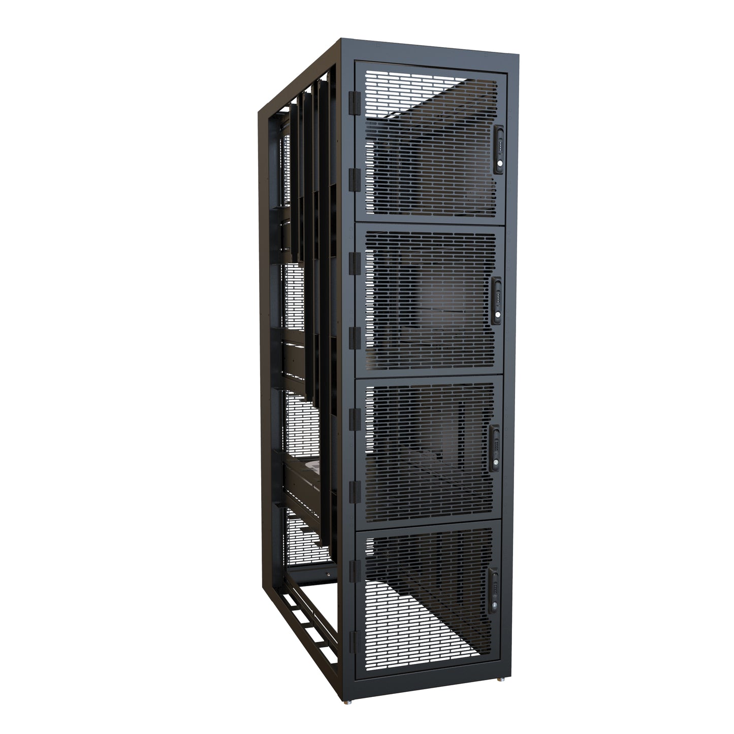 Hammond CLC4B48BK CLC Series 4-Bay Colocation Server Cabinet, 10U per Bay, 83.02" H x 24" W x 48" D, 3000 lb, Black.
