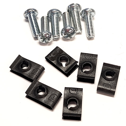 Hammond CLPKIT832-6 8-32 Rack Screw and Clip Nut Kit, 6-Pack, Black Screws with Zinc-Plated Clip Nuts.