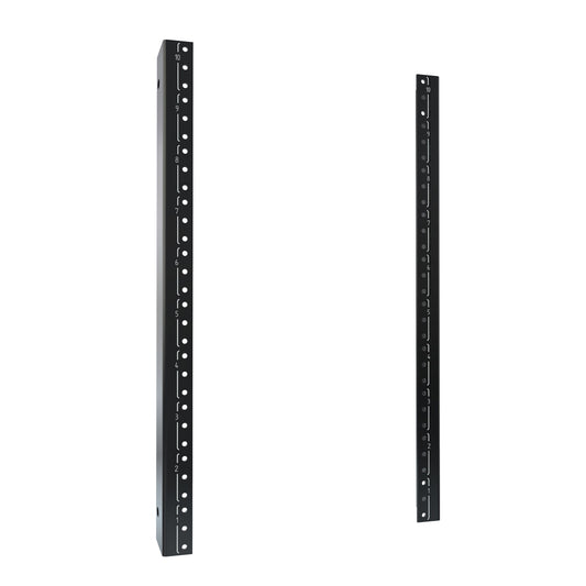 Hammond CLTR10U CLC Series 10-32 Tapped Mounting Rails, Pair, 10U, Zinc-Plated Steel, for Colocation Cabinet Compartments.