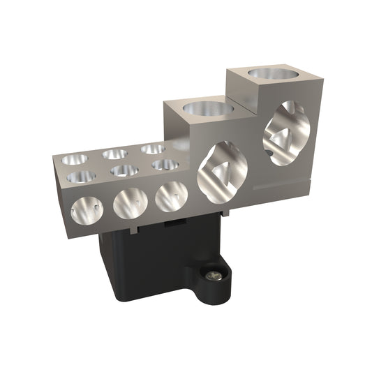 Hammond CSBL600 600A Splitter Block, 600V, Dual 600 MCM-4 Main Lugs, 6 x 3/0-14 Branch Lugs, Copper/Aluminum Conductors.