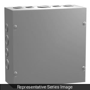 Hammond CSKO12126 Steel Junction Box N1 Screw Cover w/Knockouts - 12" x 12" x 6" - Gray