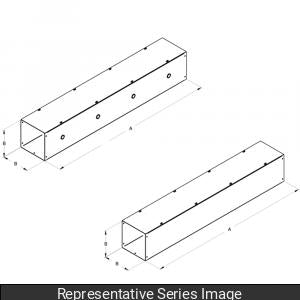 Hammond CWSC236 Type 1 Lay-In Screw-Cover Wireway with Knockouts, 2.5" x 2.5" x 36", Painted Steel, ANSI 61 Gray.
