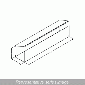 Hammond CWST1212NK Type 1 Lay-In Hinge-Cover Wireway without Knockouts, 12" x 12" x 12", Painted Steel, ANSI 61 Gray.