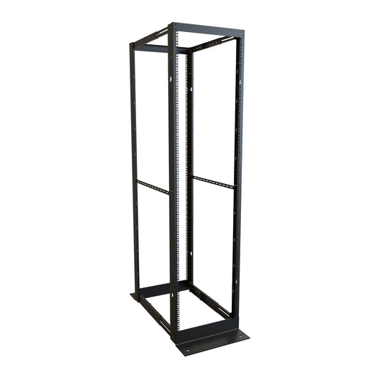 Hammond DC4R44 44U 4-Post Open-Frame Rack, Adjustable 24-36" Depth, 83.13" H x 20.50" W, 2,000 lb, Square-Hole, Black.